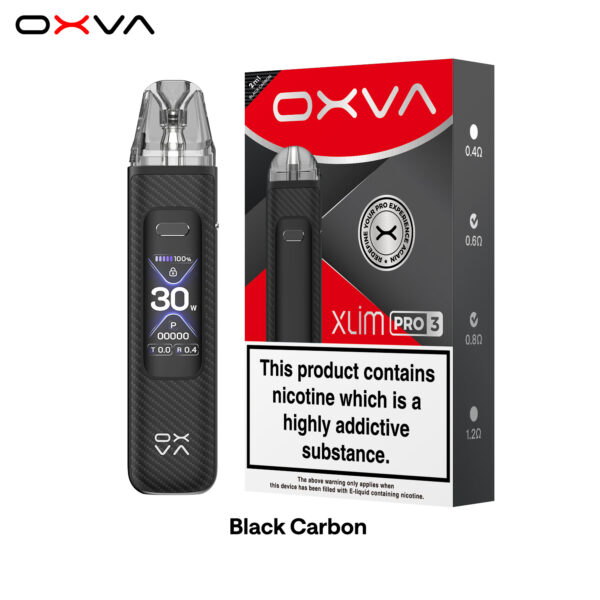 black-carbon-oxva-xlim-pro-3-best-pod-vape-2025 (4) OXVA XLIM Pro 3 Pod 小蠻牛三代